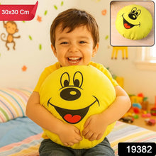 Cute Round Smiley Face Soft Pillow Cushion (30 x 30 Cm / 1 Pc) - justgrabit.in | Just Grab It
