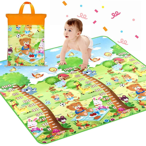Waterproof Double Side Baby Play Floor Mat for Kids Home With Bag (Size 120 x 180cm) - Justgrabit Inc.