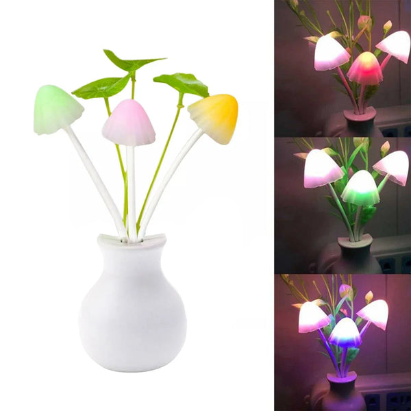 LED Dream Night Light, Auto ON / Off Sensor Mushroom Lamp (Multicolor) - Justgrabit Inc.