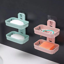 Plastic Double Layer - Soap Stand, Holder, Wall Soap Box Sturdy Vacuum Dispenser Tray - Justgrabit Inc.