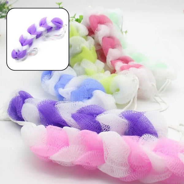 Hanging Bath Shower Long Loofah Sponge Pouf Body Scrubber (pack of 6) - Justgrabit Inc.