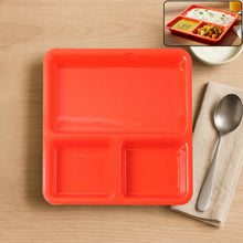 Plastic 3 - Compartment Rectangular Meal Serving Tray / Plates (1 Pc) - justgrabit.in | Just Grab It