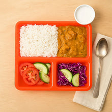 Plastic 3 - Compartment Rectangular Meal Serving Tray / Plates (1 Pc) - justgrabit.in | Just Grab It