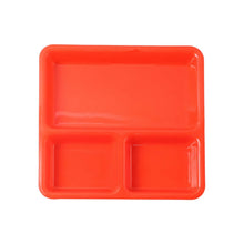 Plastic 3 - Compartment Rectangular Meal Serving Tray / Plates (1 Pc) - justgrabit.in | Just Grab It