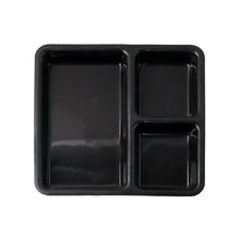 Plastic Multi - Compartment Meal Serving Tray – 3 - Section Rectangular Dining Plate (1 Pc / Black) - justgrabit.in | Just Grab It