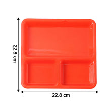 Plastic 3 - Compartment Rectangular Meal Serving Tray / Plates (1 Pc) - justgrabit.in | Just Grab It