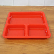 Plastic 3 - Compartment Rectangular Meal Serving Tray / Plates (1 Pc) - justgrabit.in | Just Grab It
