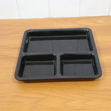 Plastic Multi - Compartment Meal Serving Tray – 3 - Section Rectangular Dining Plate (1 Pc / Black) - justgrabit.in | Just Grab It