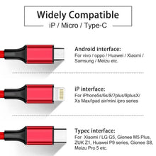 3 in 1 High - Quality Multi - Charging Cable - justgrabit.in | Just Grab It