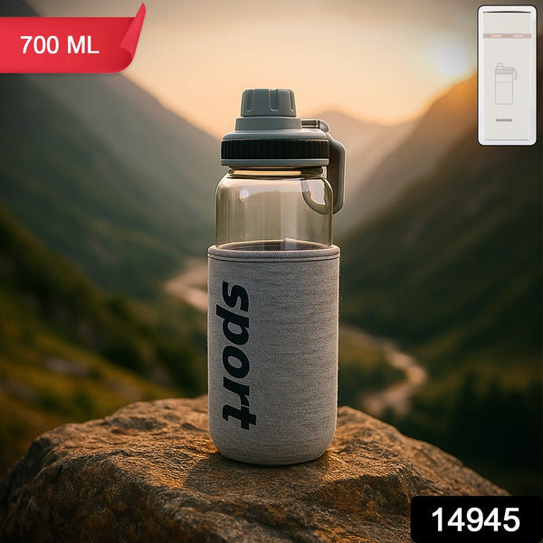 Sports Water Bottle with Protective Sleeve - (1 Pc / 700 ML) - justgrabit.in | Just Grab It