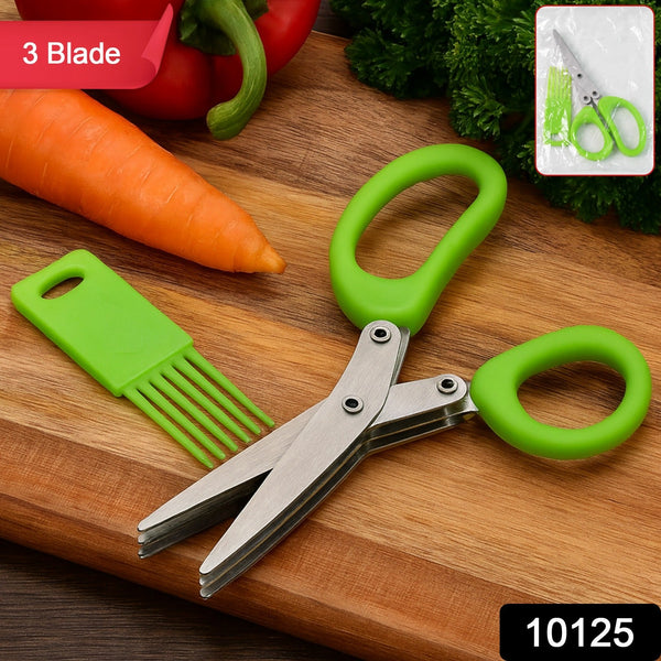 Premium 3 - Blade Multipurpose Kitchen Scissors with Cleaning Comb - justgrabit.in | Just Grab It