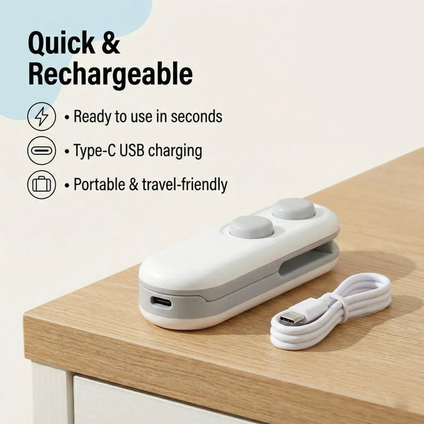 Mini Bag Sealer, 2 in 1 Seal & Cutter Heat Sealers - justgrabit.in | Just Grab It