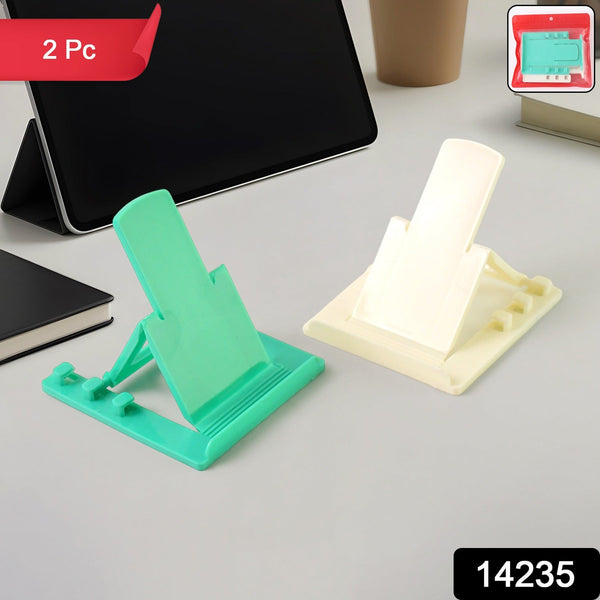 Adjustable Foldable Plastic Mobile Phone Stand Holder (2 Pc) - justgrabit.in | Just Grab It