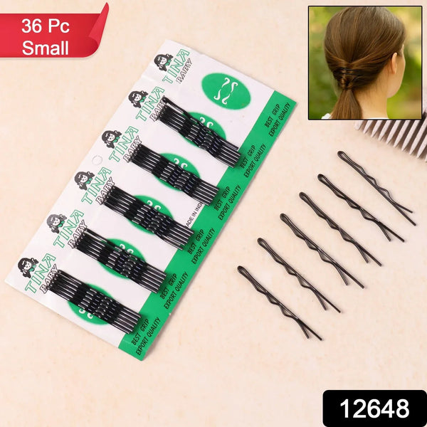 Small Black Hair Bobby Pins (36 Pc) - justgrabit.in | Just Grab It