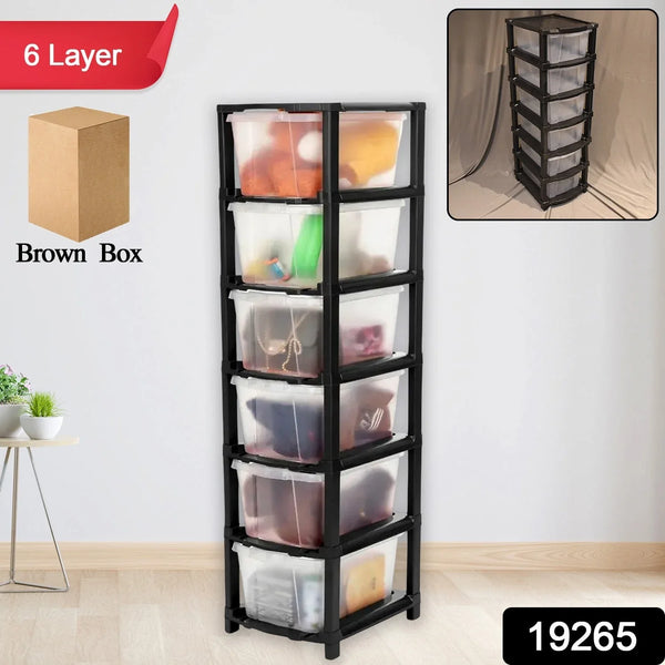 6 - Layer Modular Plastic Drawer Storage Cabinet - Justgrabit Inc.