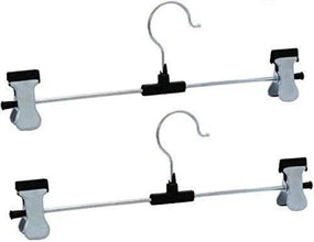 Hangers with 2 - Adjustable Anti - Rust Clips (Pack of 12) - Justgrabit Inc.