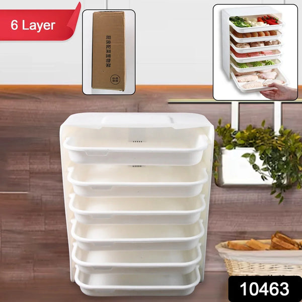 Plastic 6 Layer Wall - Mounted Food Organizer Rack (1 Set) - Justgrabit Inc.