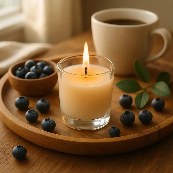 In'lief Blueberry Soy - Blend Votive Candle Glass – 50 gm (1 Pc) - justgrabit.in | Just Grab It