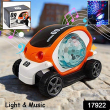 360° Rotating Stunt Car Toy – Bump & Go with 4D Lights, Music & Disco Ball (1 Pc, Battery Not Included) - Justgrabit Inc.