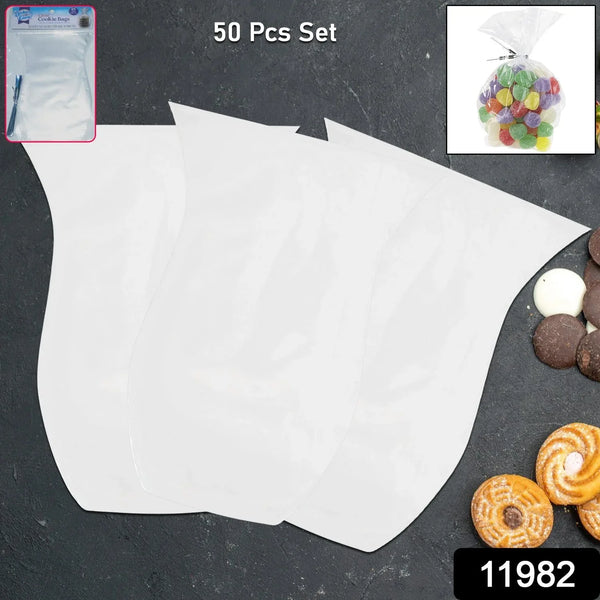 Clear Cookie Bags, Gift Bag Clear Flat Treat Bags (50 Pc Set) - Justgrabit Inc.