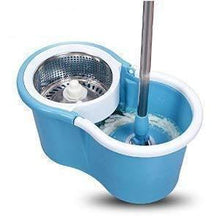 Heavy Duty Microfiber Spin Mop with Plastic Bucket & Rotating Steel Pole Head - Justgrabit Inc.