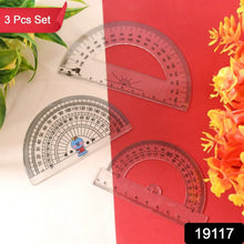 Multipurpose Transparent Plastic Protractor Set (3 Pcs Set) - Justgrabit Inc.