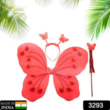 Baby Girl's Fairy Nylon Butterfly Wings Costume Butterfly Fairy Angel Wing| Wand And Hairband Multi - Color For Party (1pc) - justgrabit.in | Just Grab It