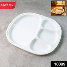Plastic Large Compartment Dinner Plate / Thali with 4 Sections - justgrabit.in | Just Grab It