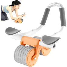 Automatic Rebound Abdominal Wheel, Ab Roller Wheel with Timer Elbow Support for Beginners, Exercise Double Wheel with Knee Mat Holder for Body Fitness Strength Training Home Gym - Justgrabit Inc.