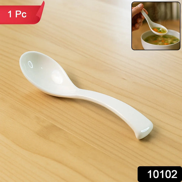 Plastic Soup Spoon – Deep Bowl (1 Pc / White) - justgrabit.in | Just Grab It