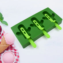 Ice Cream Mould sicle Mold, Cactus Shape Ice Molds Homemade sicle for DIY Ice sicle, 3 - Cavity Summer Food Kitchen Tools (1 Pc) - Justgrabit Inc.