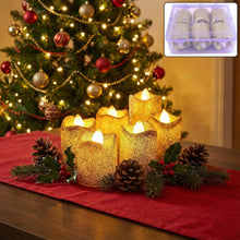 Christmas Premium Glitter LED Tealight Candles (6 Pc Set) - justgrabit.in | Just Grab It
