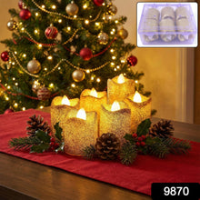 Christmas Premium Glitter LED Tealight Candles (6 Pc Set) - justgrabit.in | Just Grab It