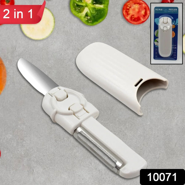 Dual - Use Knife and Peeler, 2 - in - 1 Stainless Steel Blades Wiith case (1 Pc) - justgrabit.in | Just Grab It