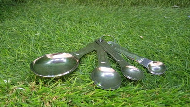 Stainless Steel Measuring Spoons Set - 4pcs, Anti - Rust for Kitchen & Baking - justgrabit.in | Just Grab It