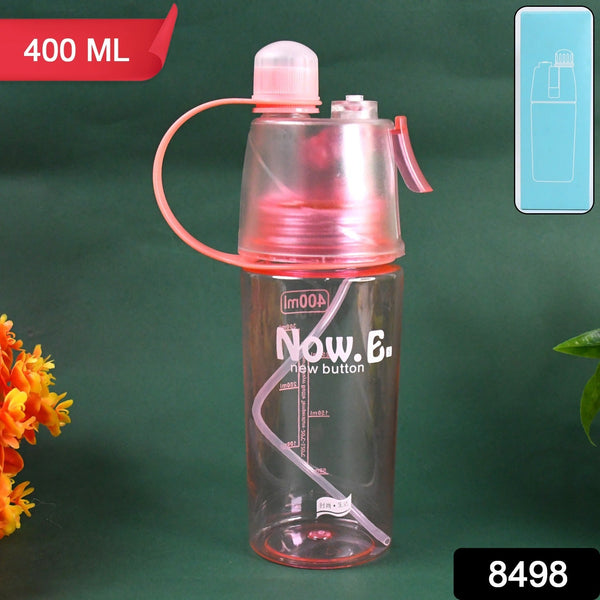 Plastic 2 In 1 Mist Spray Water Bottle (Multicolor / 400 ML / 1 Pc) - justgrabit.in | Just Grab It