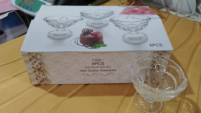 Glass Ice - Cream Cup Set, Home & Kitchen Serving or Dessert Cup (6 Pcs Set) - justgrabit.in | Just Grab It