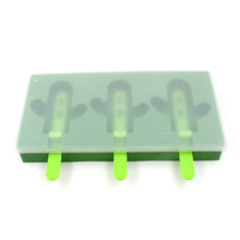Ice Cream Mould sicle Mold, Cactus Shape Ice Molds Homemade sicle for DIY Ice sicle, 3 - Cavity Summer Food Kitchen Tools (1 Pc) - Justgrabit Inc.