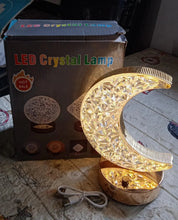 Crystal Table Lamp | Moon Shape Touch Control Lamp with 3 Color | Metal Bedside Lamp for Kids Bedroom Romantic Desktop Nightstand | Stepless Dimming USB Charging Touch Night Light - Justgrabit Inc.