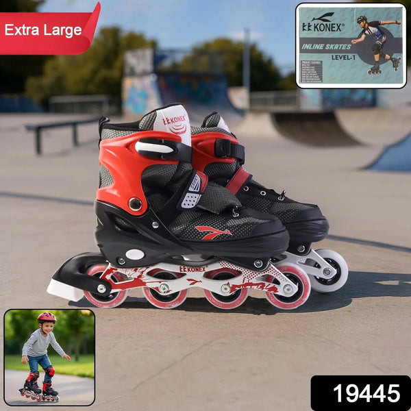 Professional Adjustable Inline Skates for Kids and Adults (XL / 1 Pair) - justgrabit.in | Just Grab It