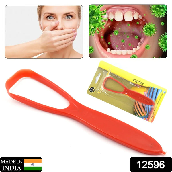 Plastic Tongue Cleaner For Kids & Adults | Tongue Scraper For Bad Breath, Maintain Oral Hygiene for Daily Use | for Fresh Breath & Bacteria Removal | Improved Taste Plastic With Handle Tongue Cleaner (1 Pc ) - Justgrabit Inc.
