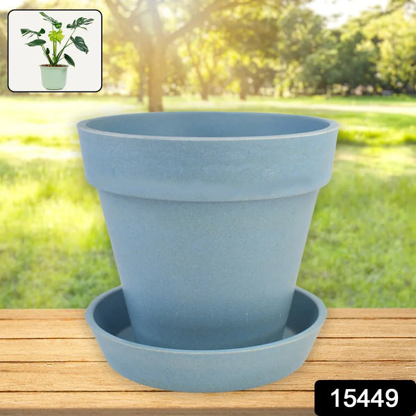 Heavy Plastic Flower pots With Tray (1 Pc) - Justgrabit Inc.