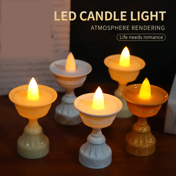 Set of 8 White Water Sensor LED Diyas - justgrabit.in | Just Grab It