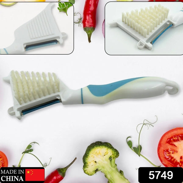 Multipurpose Peeler Brush – Stainless Steel Peeler with Cleaning Brush (1 Pc) - Justgrabit Inc.