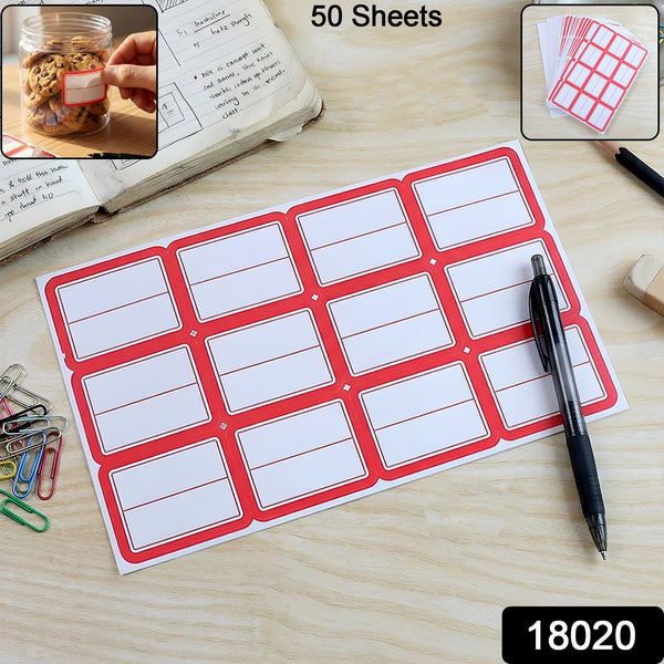 Writable Label Stickers – 50 Sheets - justgrabit.in | Just Grab It