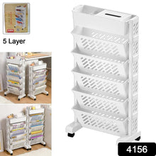 Movable Bookshelf, Large Capacity Rotatable Plastic Rolling Organization Shelf / Rack - Justgrabit Inc.
