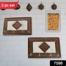 Handicraft Meenakari Wooden keyholder | Wall Hanging Key Holder Style for Your Home Decor & Gift Keys Stand for Entryway, Kitchen, Office, Bedroom Decorative Keys Organizer keyholder (2 Pc Set) - Justgrabit Inc.
