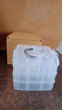 3 - Tier 18 Sections Transparent Stackable Adjustable Compartment Slot Plastic Craft Storage Box - Justgrabit Inc.