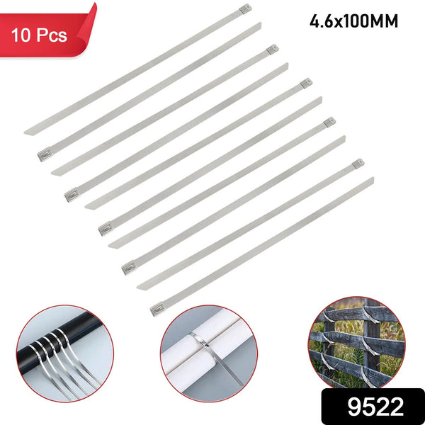 Stainless Steel Cable TIE (4.6x100MM / 10 pcs Set) - justgrabit.in | Just Grab It
