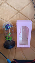 LED Preserved Rose with Colorful Butterfly in Plastic Dome (1 Pc & Mix Color) - Justgrabit Inc.